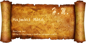 Hajmási Máté névjegykártya